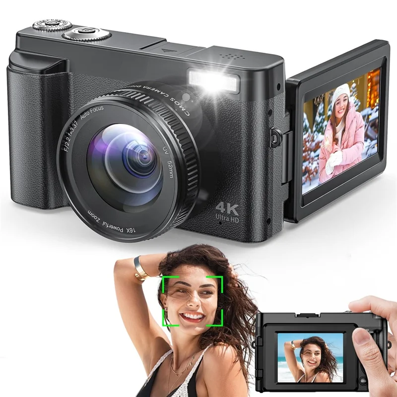 DC101 4K 64MP Video Camera 18X Digital Camcorder 3.0 inch Flip Screen Camcorder for Photography / Vlogging