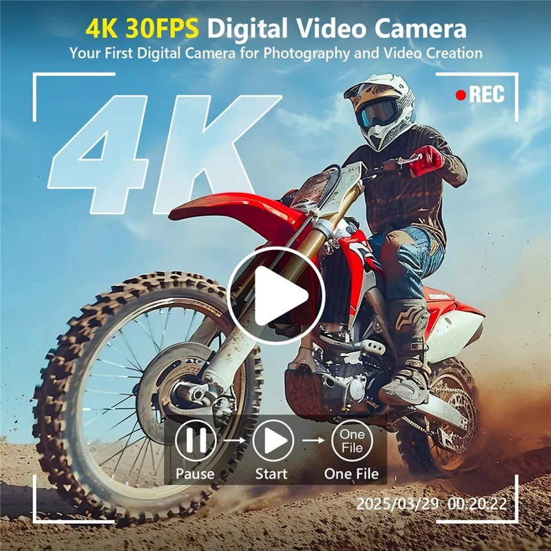 DC101 4K 64MP Video Camera 18X Digital Camcorder 3.0 inch Flip Screen Camcorder for Photography / Vlogging