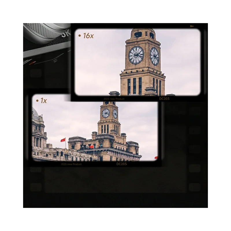 DC203 Digital Camera Dual Lens Front / Rear Quick Shooting HD Camera with 32GB Memory Card - Brown