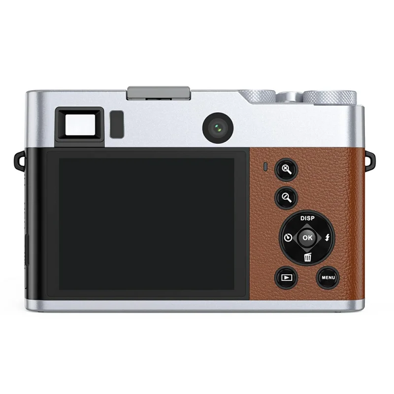 DC203 Digital Camera Dual Lens Front / Rear Quick Shooting HD Camera with 32GB Memory Card - Brown