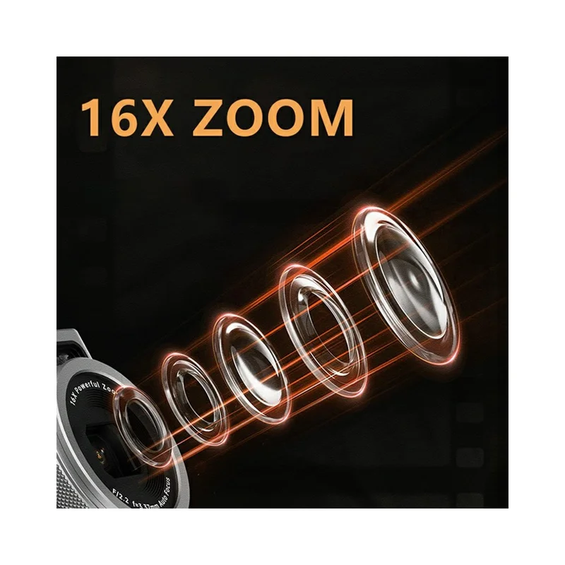 DC203 Digital Camera Dual Lens Front / Rear Quick Shooting HD Camera with 32GB Memory Card - Brown