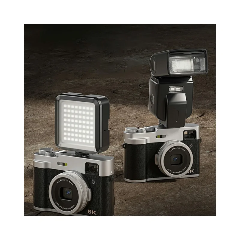 DC203 Digital Camera Dual Lens Front / Rear Quick Shooting HD Camera with 32GB Memory Card - Brown