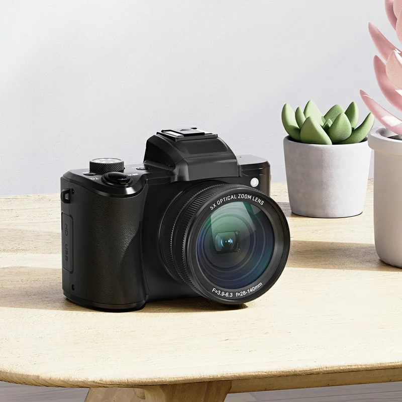 DC206X 5X Optical Zoom Autofocus Digital Camera Dual Lens 5K Camcorder with 32GB Card