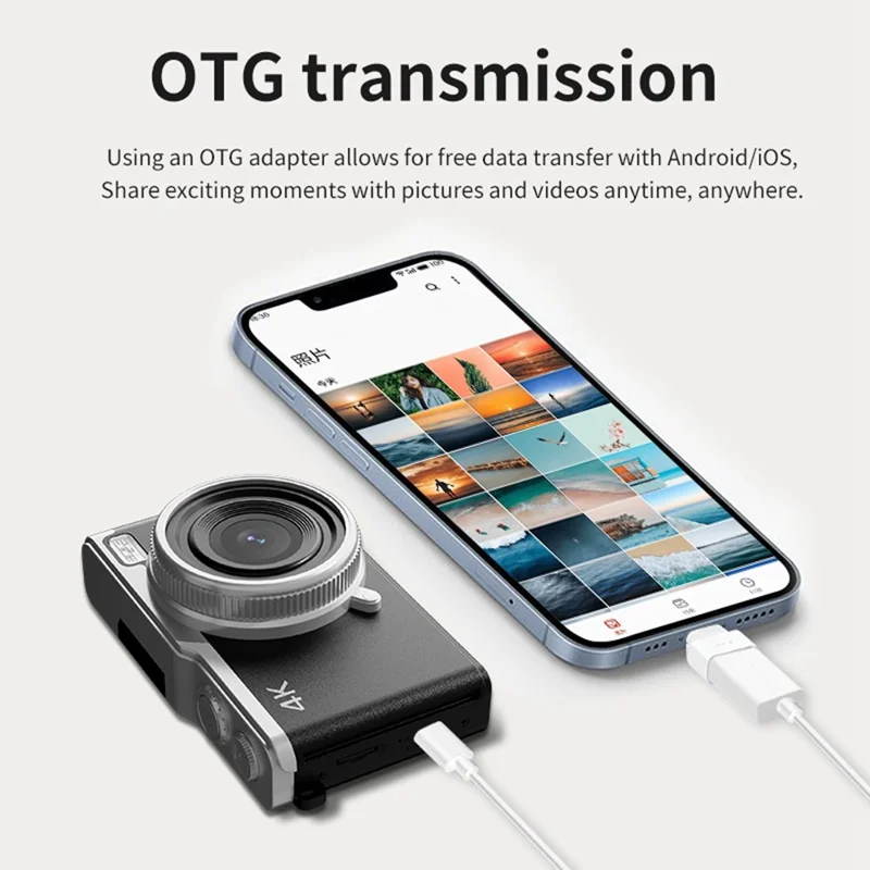 D72 2.4 Inch HD Flip Screen CCD Portable Digital Camera 4K Video Recording 16X Digital Zoom - Black