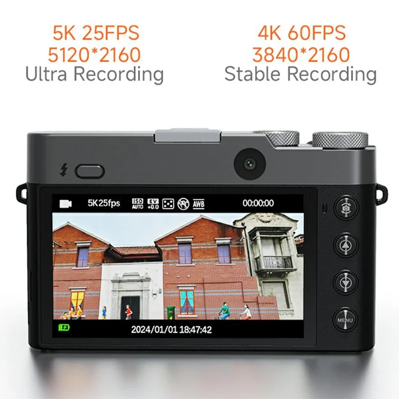 DC208N Digital Camera 48MP CMOS Sensor High Resolution Camera for Students Self Portrait Photography