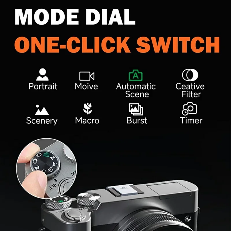 DC208N Digital Camera 48MP CMOS Sensor High Resolution Camera for Students Self Portrait Photography