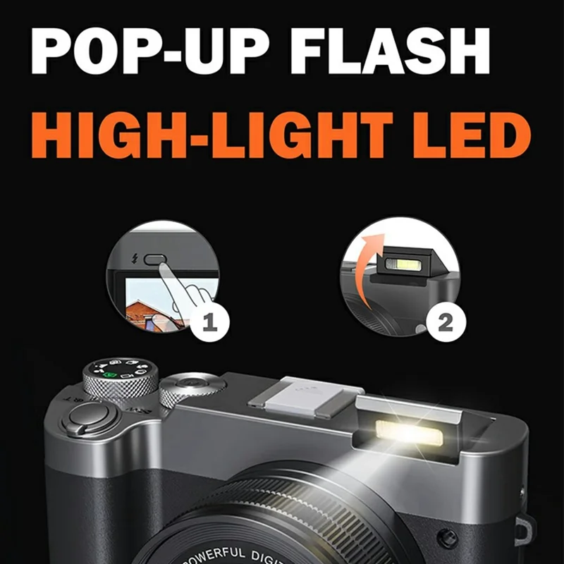 DC208N Digital Camera 48MP CMOS Sensor High Resolution Camera for Students Self Portrait Photography