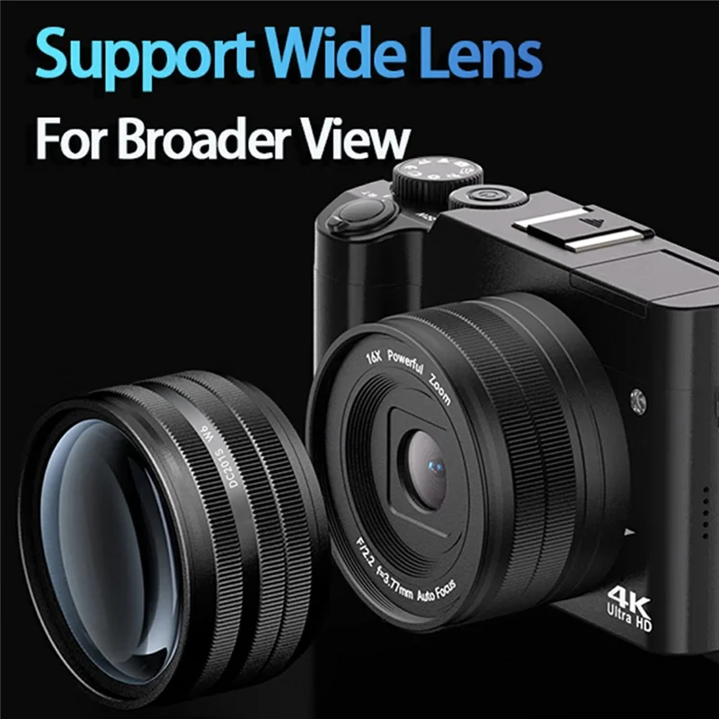 DC218L Retro 4K Digitale Camera Dubbele Lens 64MP 16X Zoom Autofocus Camera voor Beginners