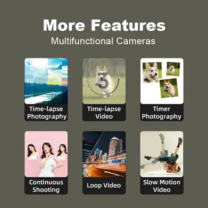 DC305X Digital Camera 5X Optical Zoom Anti Shake HD Dual Lens 5K Video Recorder, with 32GB Card - White / EU Plug