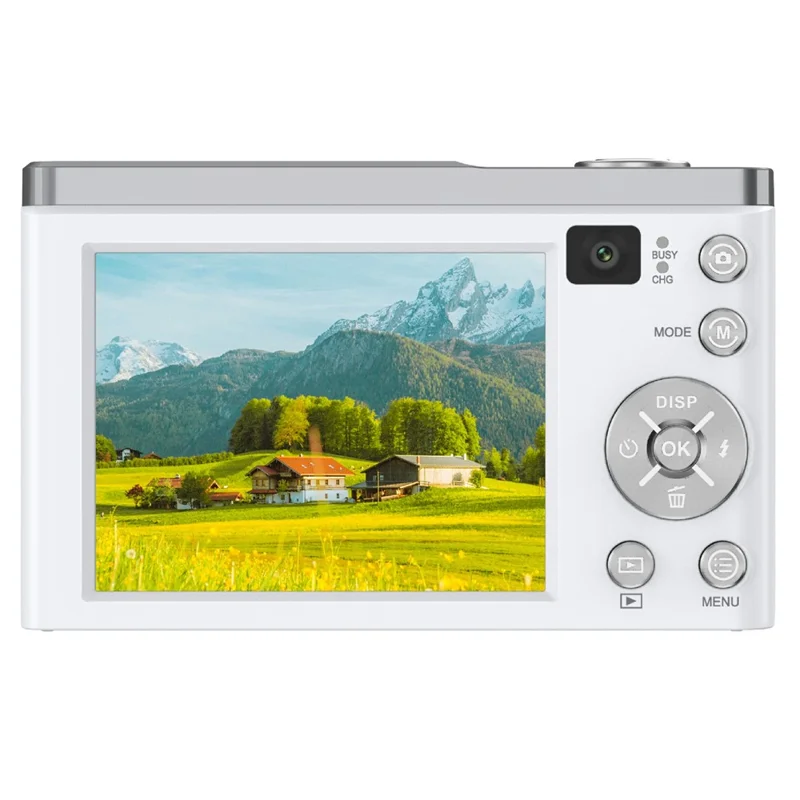 DC305X Digital Camera 5X Optical Zoom Anti Shake HD Dual Lens 5K Video Recorder, with 32GB Card - White / EU Plug