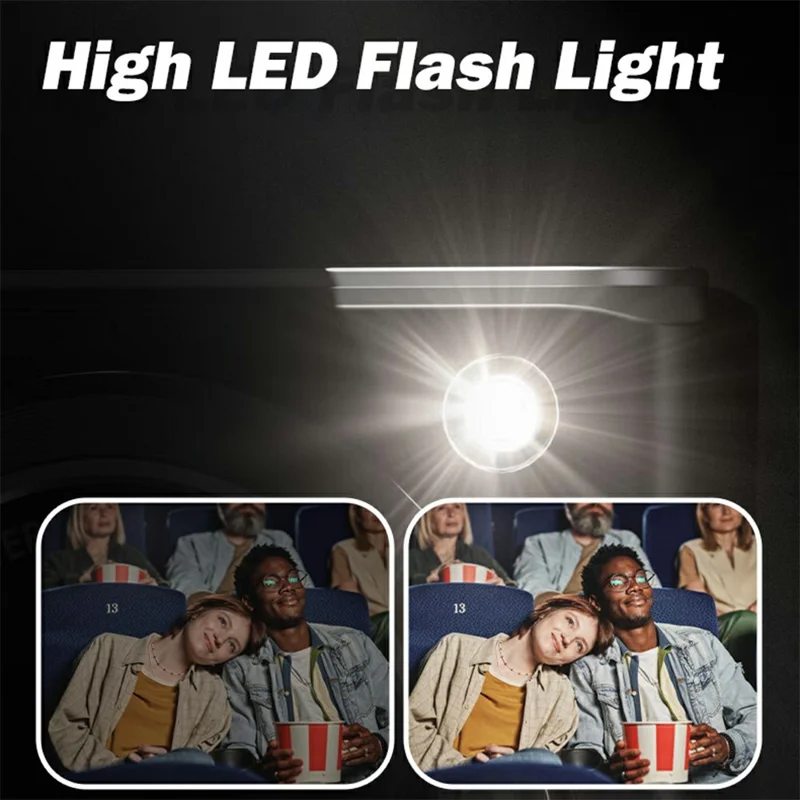 DC308 For Students 2.8 Inch IPS Screen Digital Camera 16X Zoom 4K HD Dual Lens Camcorder - White / EU Plug