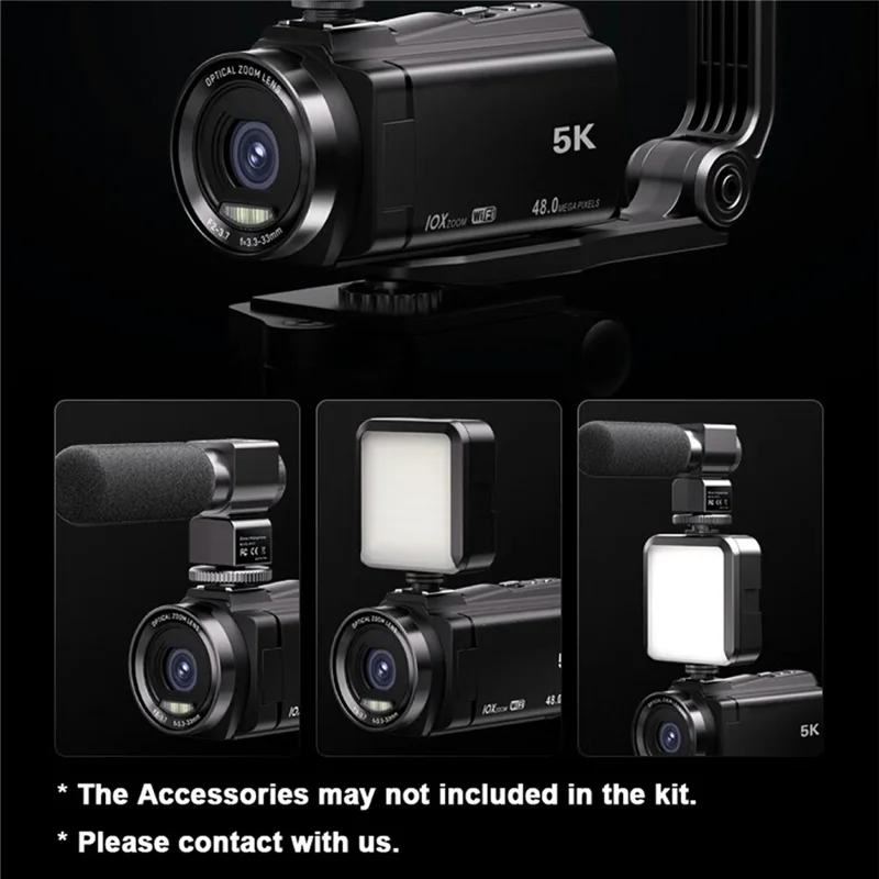 HDV-265K Digital Camera 5K Handheld Video Recorder 3X Optical Zoom 6 Axis Stabilization DV Camcorder - UK Plug