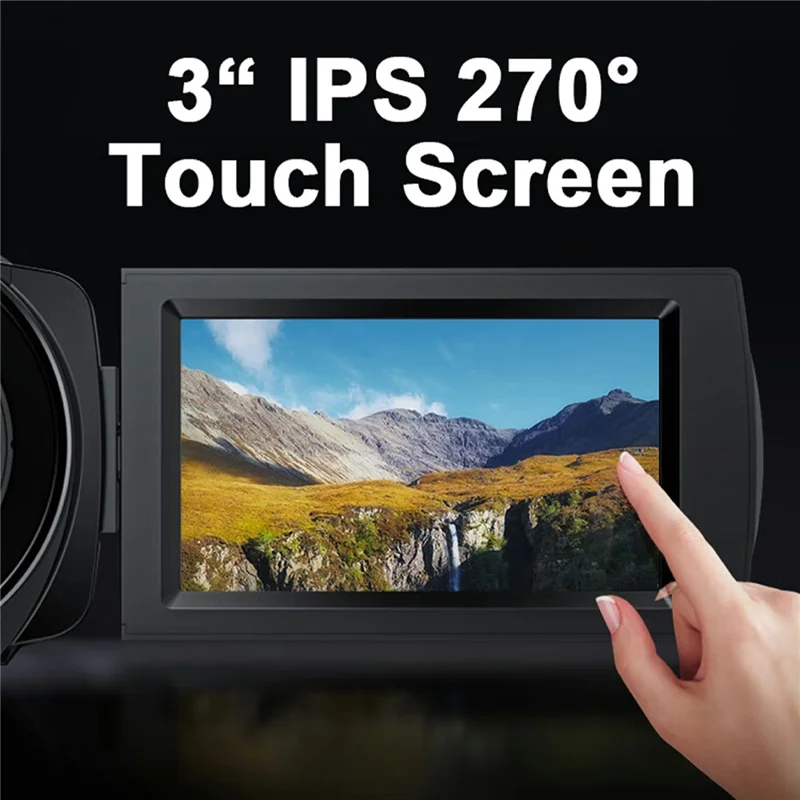 HDV-265K Digital Camera 5K Handheld Video Recorder 3X Optical Zoom 6 Axis Stabilization DV Camcorder - UK Plug