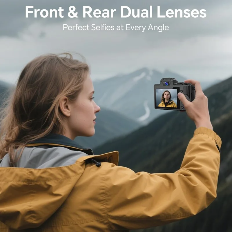 DC226 8K Digital Camera 48MP Sensor Entry-Level for Students Selfie Camera with 32GB Memory Card  /  2 Batteries - Japanese Plug