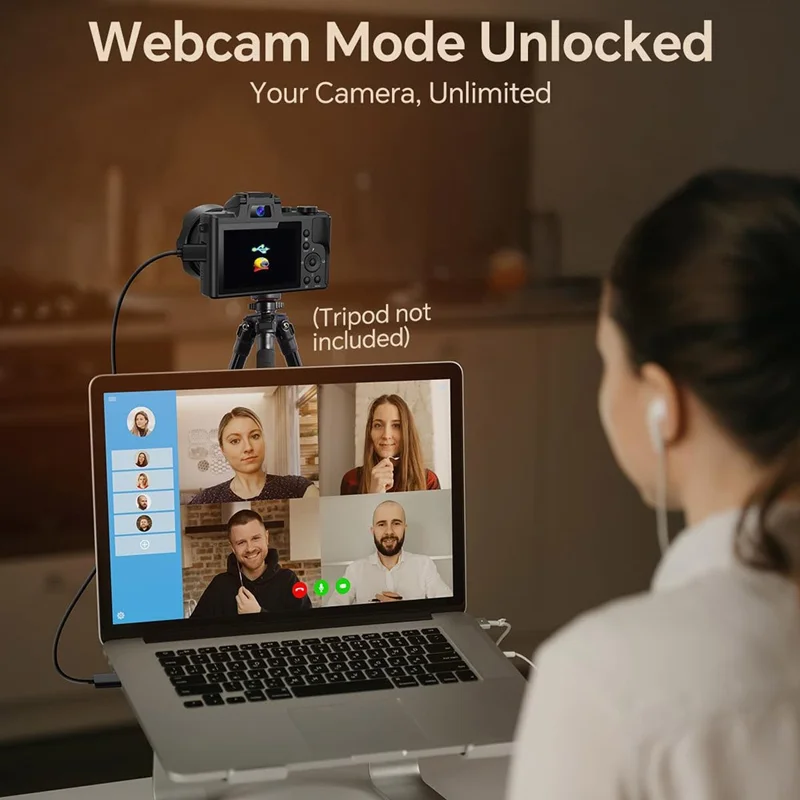 DC226 8K Digitalkamera 48MP Sensor för nybörjare för studenter Selfiekamera med 64GB minneskort / 2 batterier - EU-uttag