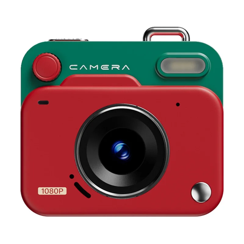 Y6000 Mini Keychain Retro Camera HD 1080P 48MP Tiny Pocket Size Photo Video for Travel Study Recording - Red