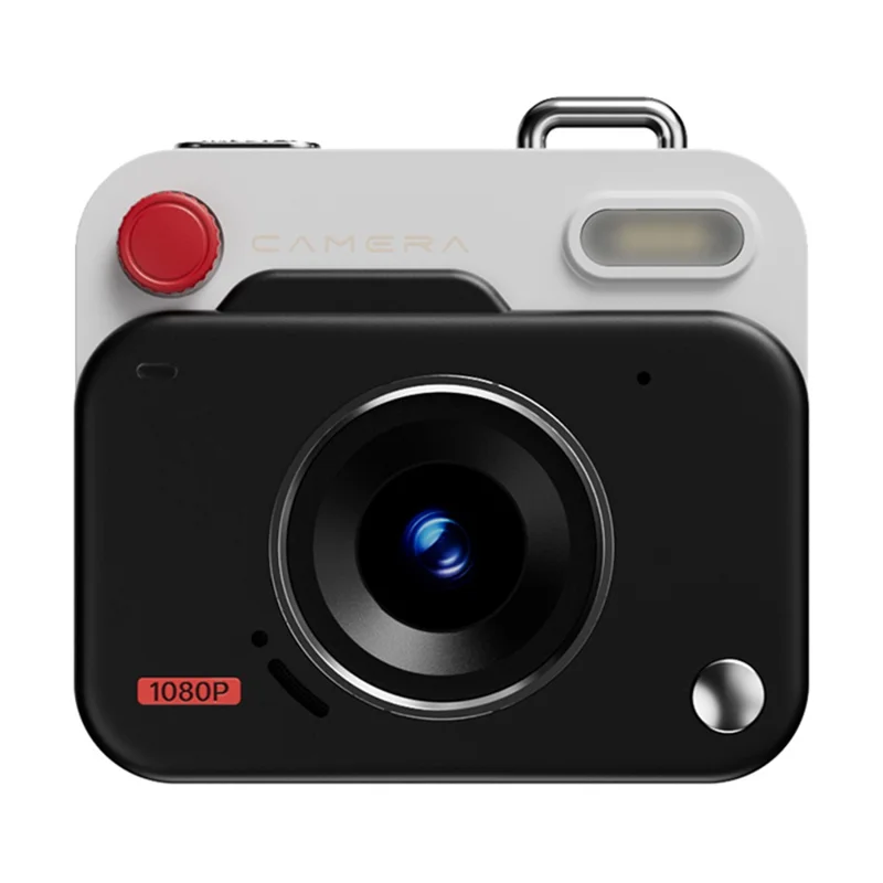 Y6000 Mini Keychain Retro Camera HD 1080P 48MP Tiny Pocket Size Photo Video for Travel Study Recording - Black