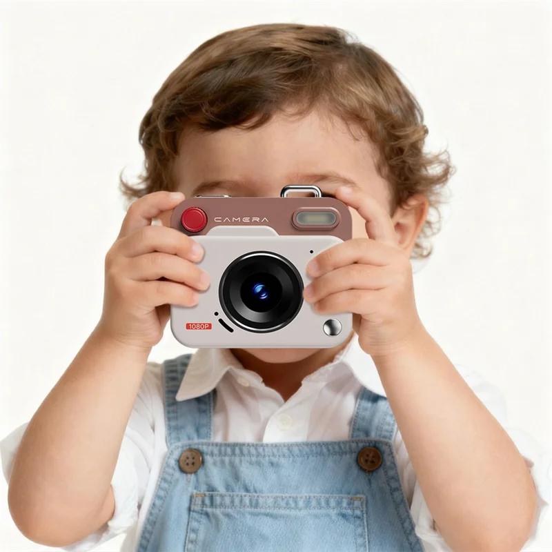 Y6000 Mini Keychain Retro Camera HD 1080P 48MP Tiny Pocket Size Photo Video for Travel Study Recording - Black