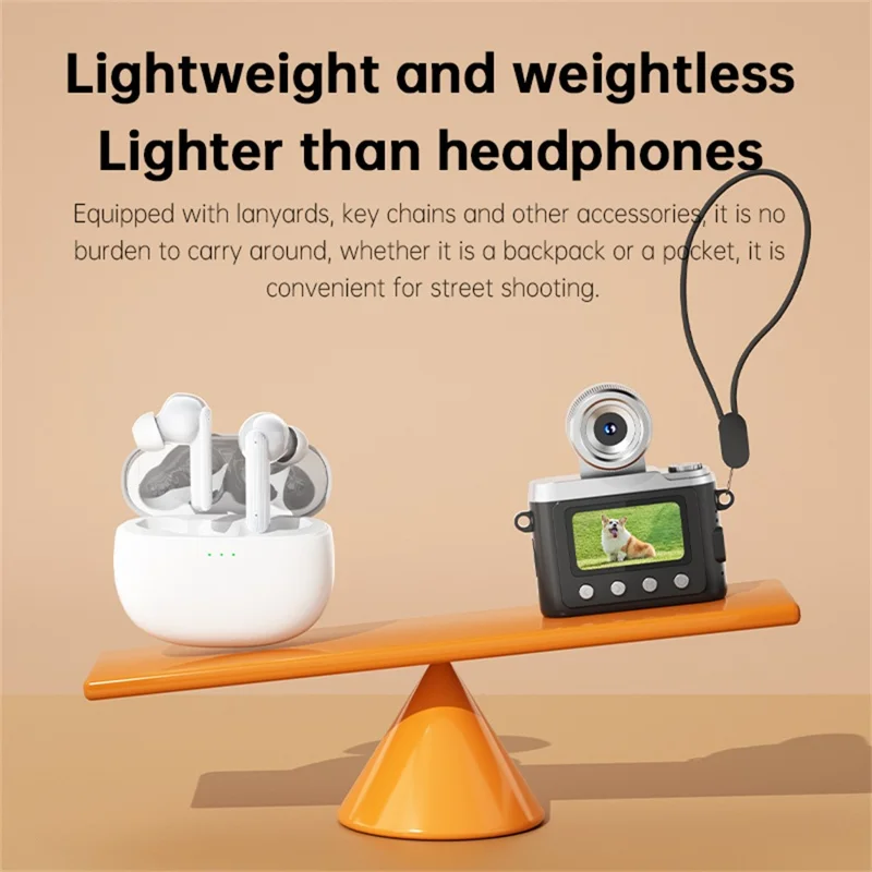 Y7000 Retro Design Digital Camera 1080P HD Mini Compact Camera with Flip Lens for Students - Brown