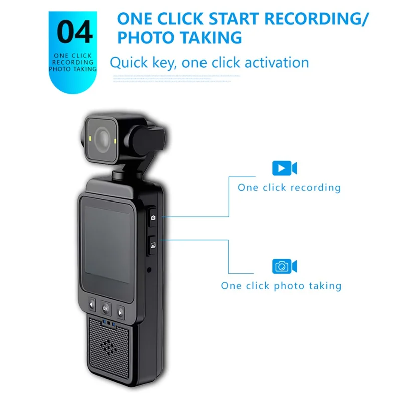 DV01 Rotabile Videocamera Portatile HD Anti-Shake Action Cam Registratore Video Outdoor Body Cam