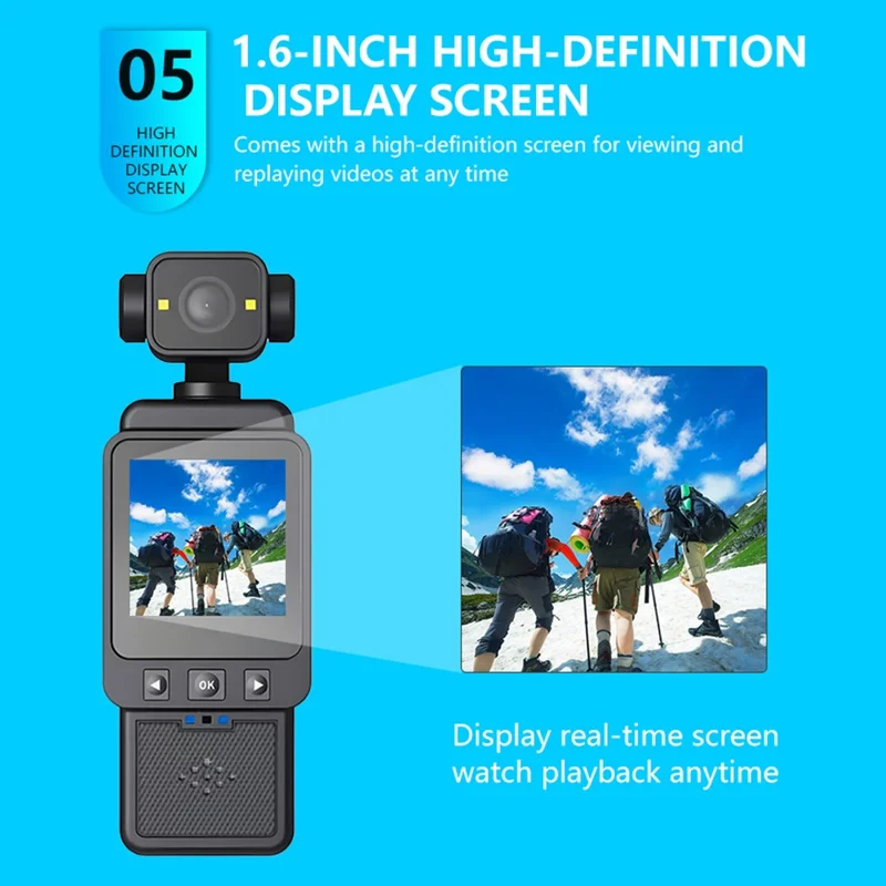 DV01 Rotabile Videocamera Portatile HD Anti-Shake Action Cam Registratore Video Outdoor Body Cam