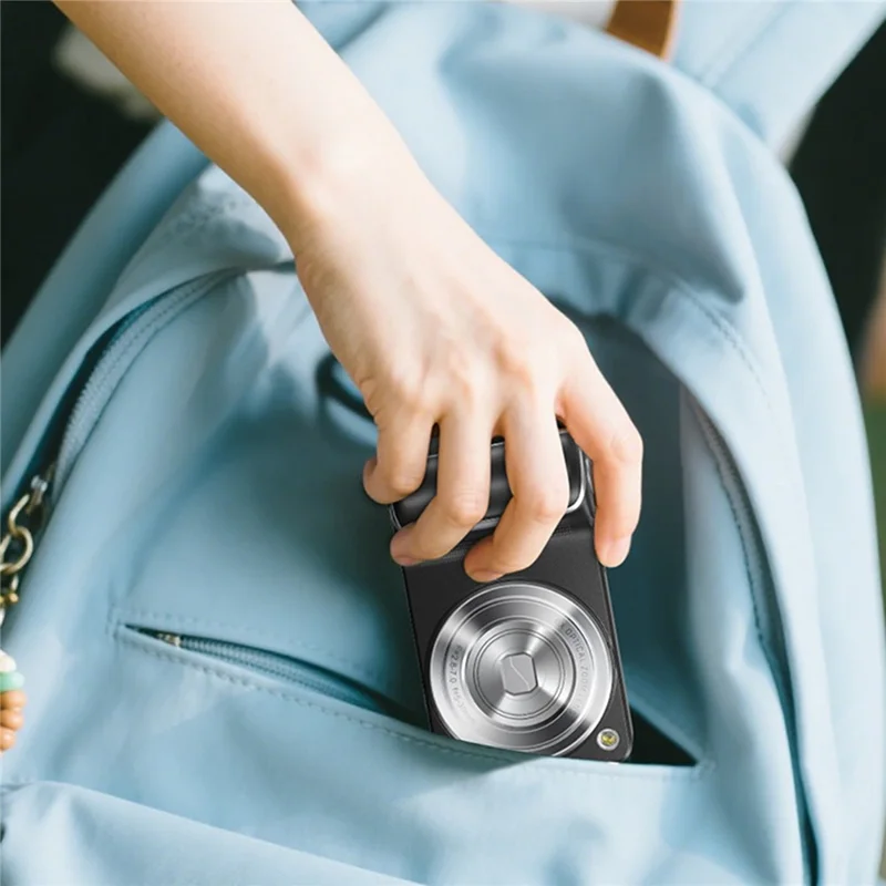 DC309X 6X Optical Zoom Digital Camera with 32GB Memory Card HD Mini Dual Lens Camera for Students  /  Selfie Photography - Black  /  US Plug