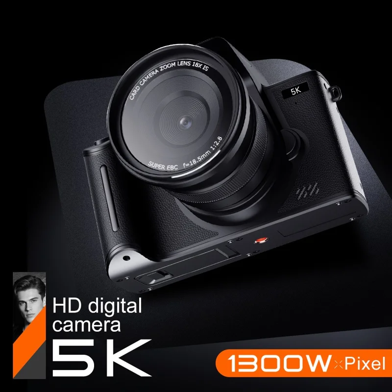 Appareil photo numérique 5K à écran tactile haute résolution de 4,0 pouces D90 avec zoom 18X, mise au point automatique, enregistreur vidéo et carte 32 Go