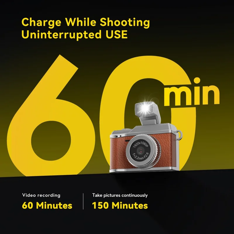 S151 0.96 inch IPS Color Screen Mini Camera with 32G Memory Card / LED Fill Light Pendant Necklace Design Lightweight Camera - White