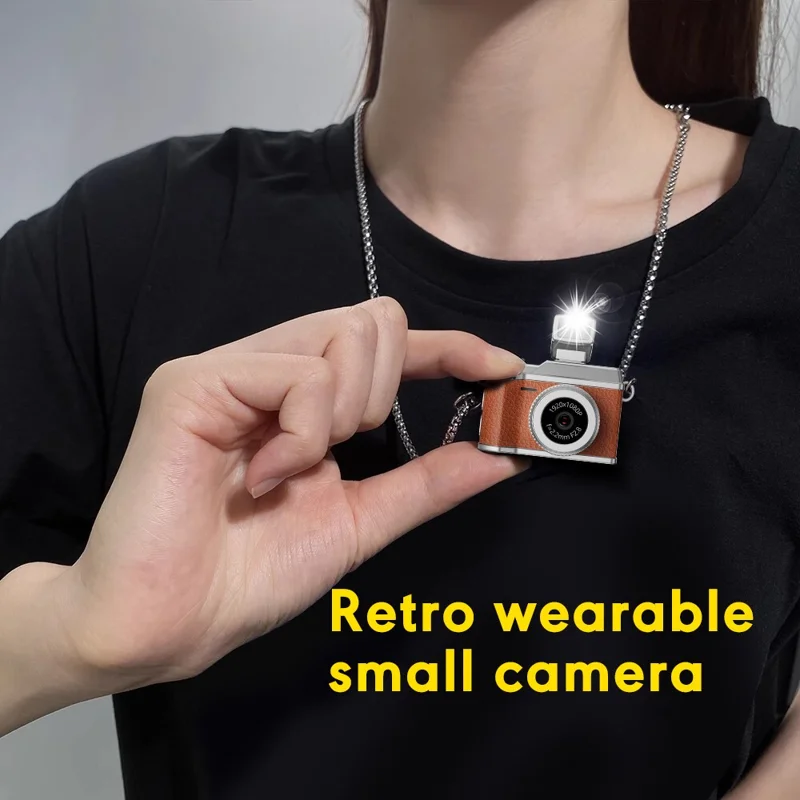S151 0.96 inch IPS Color Screen Mini Camera with 32G Memory Card / LED Fill Light Pendant Necklace Design Lightweight Camera - White