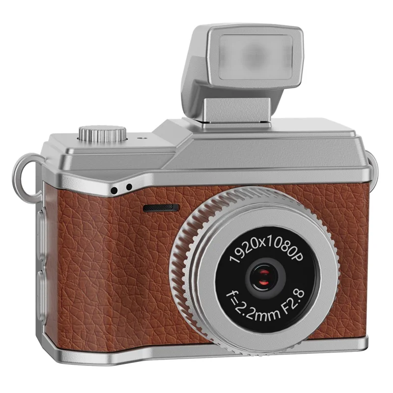 S151 0.96 inch IPS Color Screen Mini Camera with 64G Memory Card / LED Fill Light Pendant Necklace Design Lightweight Camera - Khaki