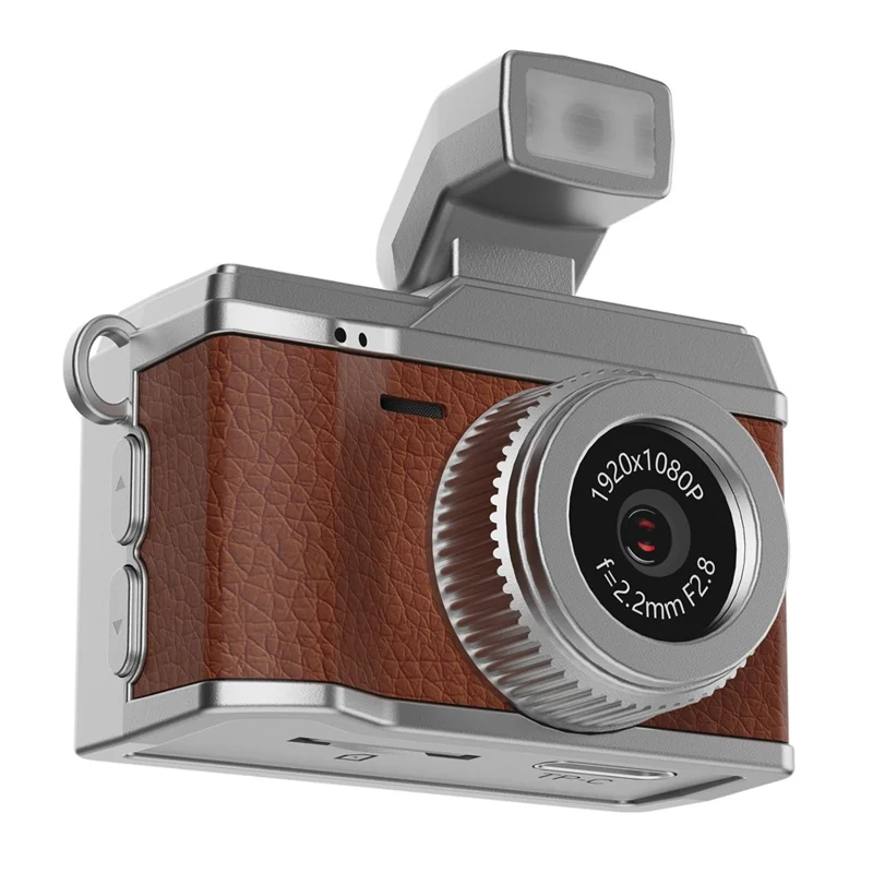 S151 0.96 inch IPS Color Screen Mini Camera with 64G Memory Card / LED Fill Light Pendant Necklace Design Lightweight Camera - Khaki