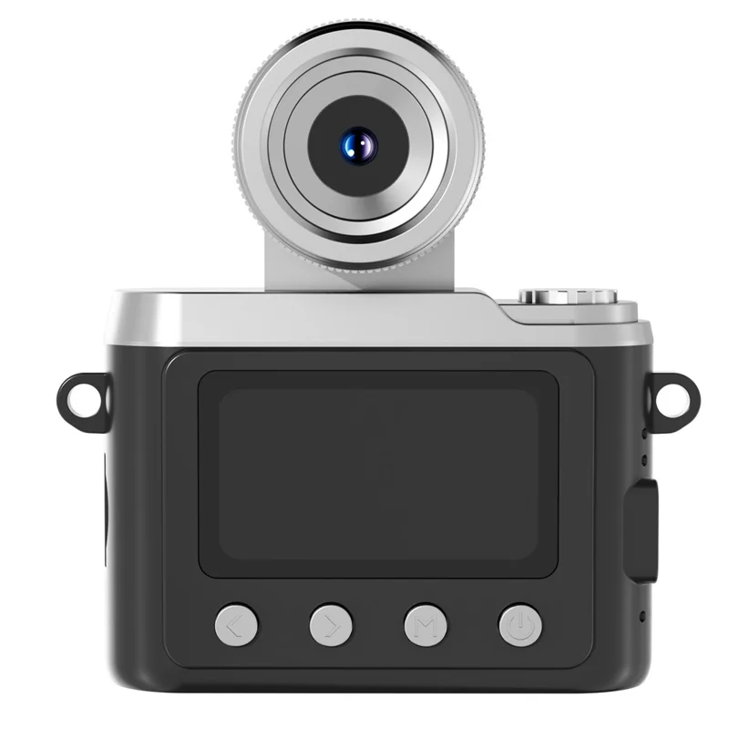 DM20 Auto Focus Mini Digital Camera 1.47 Inch HD Screen Flip Lens Video Recording CCD for Students, with 32GB Card + Card Reader - Black