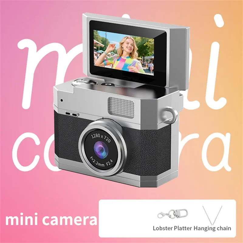 Cámara Digital Mini LK-026 de 0.96 Pulgadas con Pantalla Flip, Tamaño de Pulgar, Grabación de Vídeo HD CCD - Negro