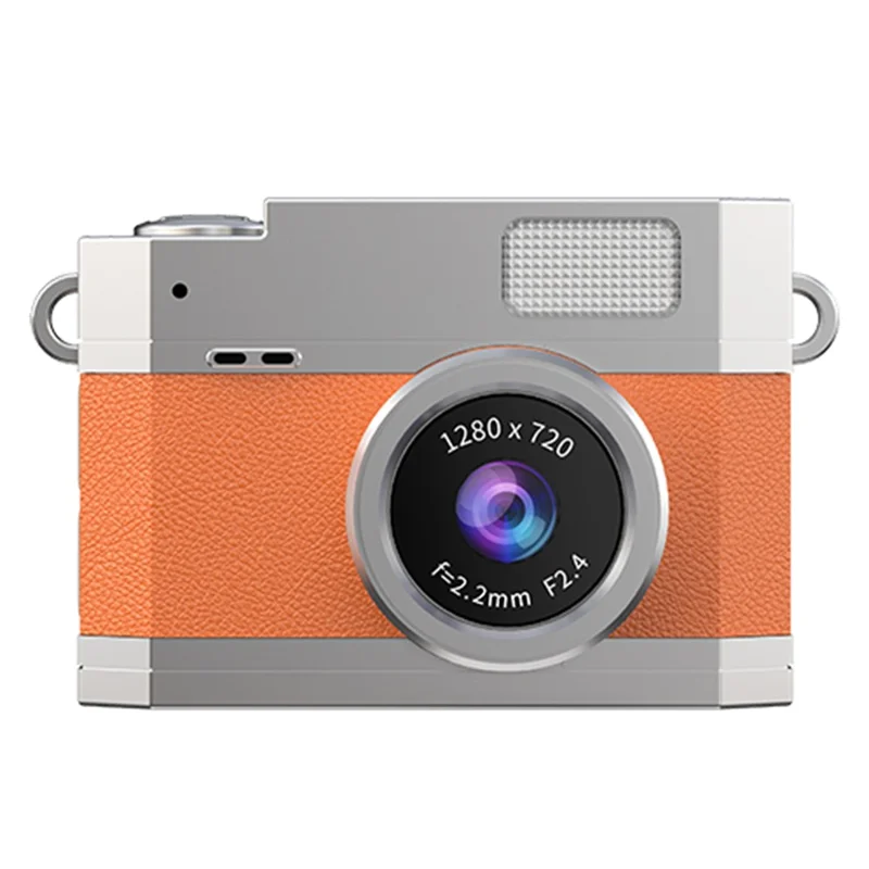 LK-026 Mini Digital Camera 0.96 Inch Flip Screen Retro Thumb Size HD Video Recording CCD - Orange
