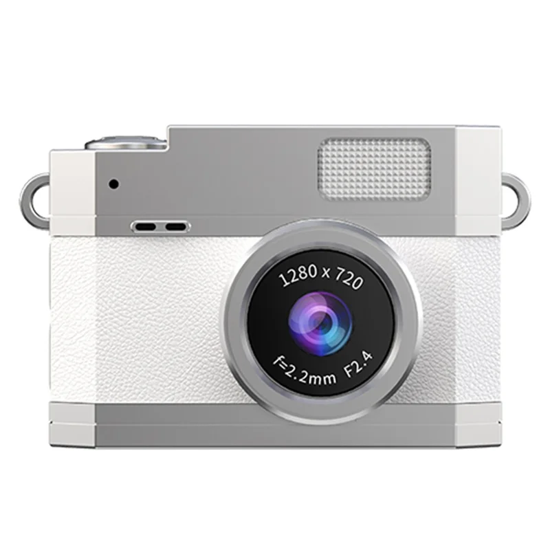 LK-026 Mini Digital Camera 0.96 Inch Flip Screen Retro Thumb Size HD Video Recording CCD - White