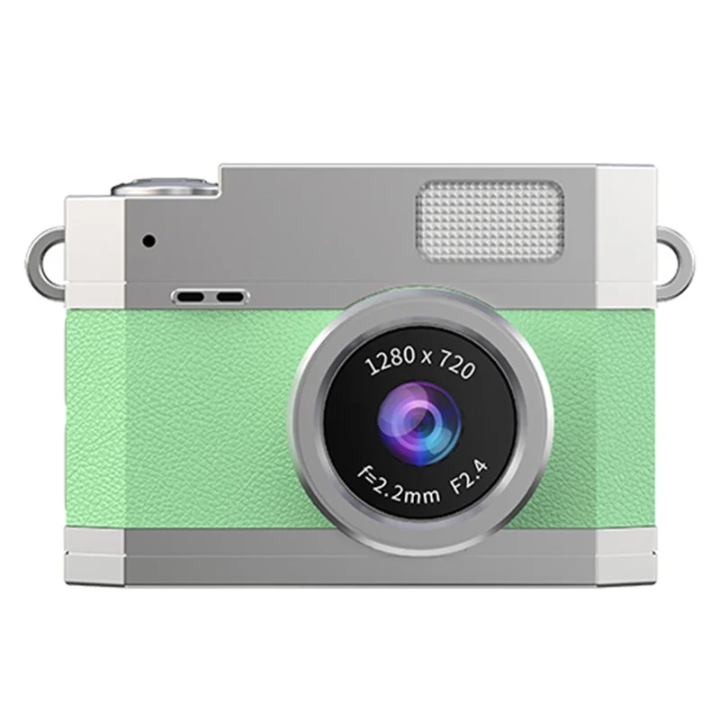 LK-026 Mini Digital Camera 0.96 Inch Flip Screen Retro Thumb Size HD Video Recording CCD - Green