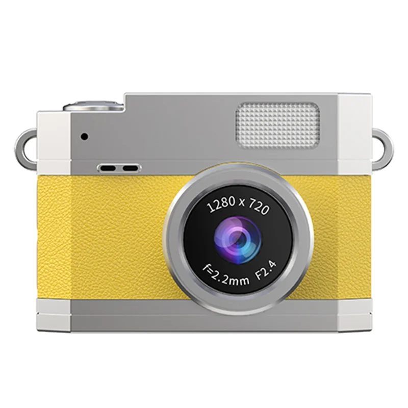 LK-026 Mini Digital Camera 0.96 Inch Flip Screen Retro Thumb Size HD Video Recording CCD - Yellow