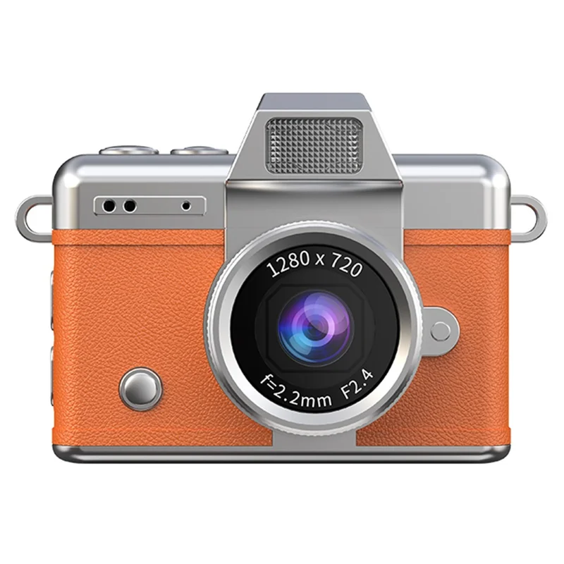 LK-027 Mini Retro Thumb Camera 1.47 Inch Flip Screen Digital Camera HD Video Recording CCD - Orange