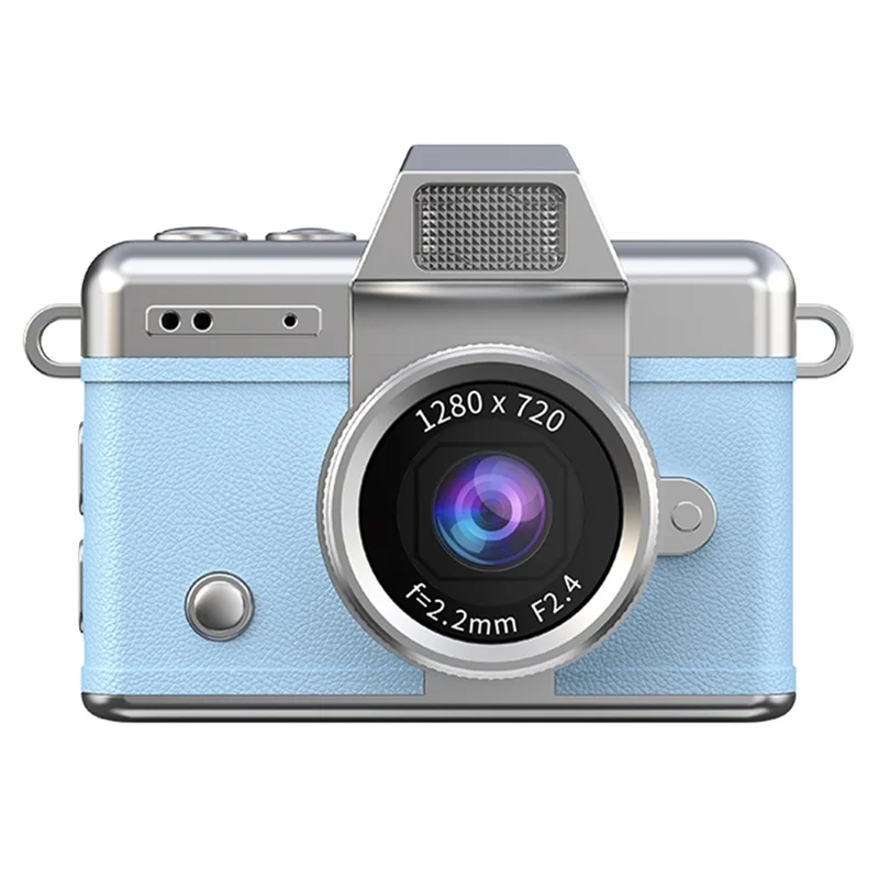 LK-027 Mini Retro Thumb Camera 1.47 Inch Flip Screen Digital Camera HD Video Recording CCD - Sky Blue