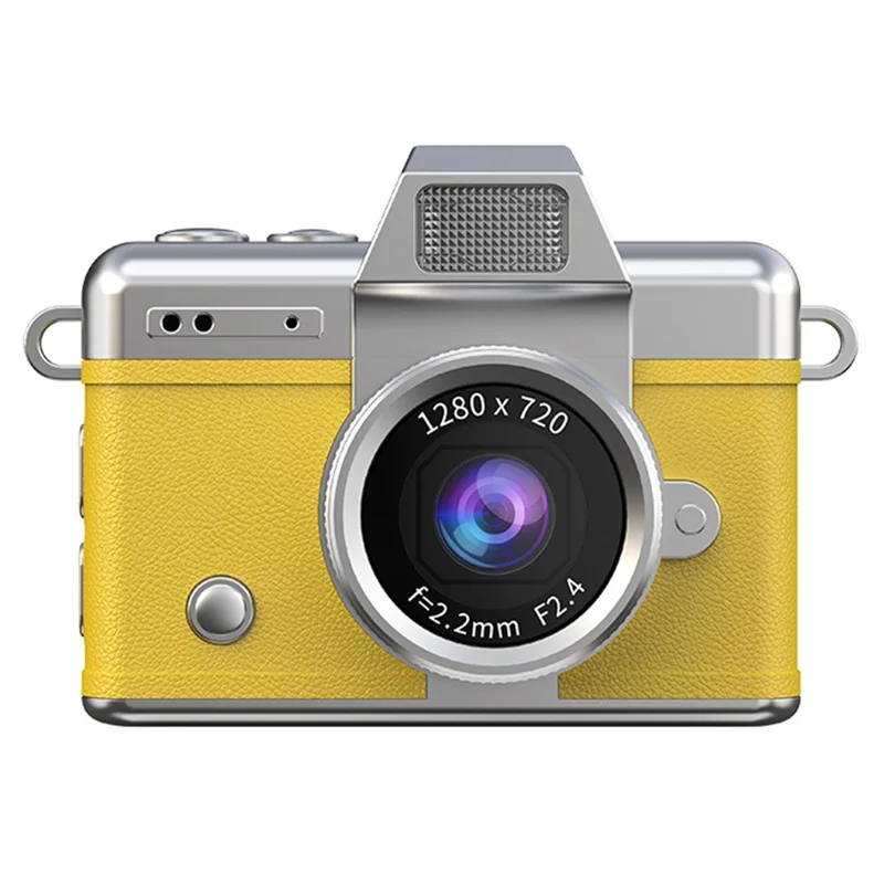 LK-027 Mini Retro Thumb Camera 1.47 Inch Flip Screen Digital Camera HD Video Recording CCD - Yellow
