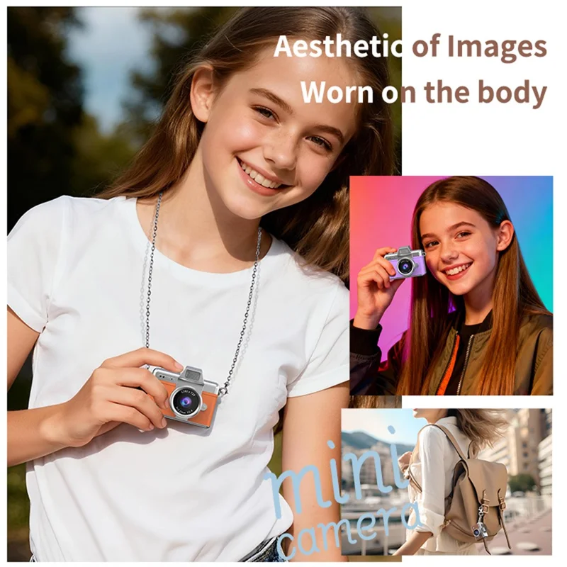 LK-027 Mini Retro Thumb Camera 1.47 Inch Flip Screen Digital Camera HD Video Recording CCD - Yellow