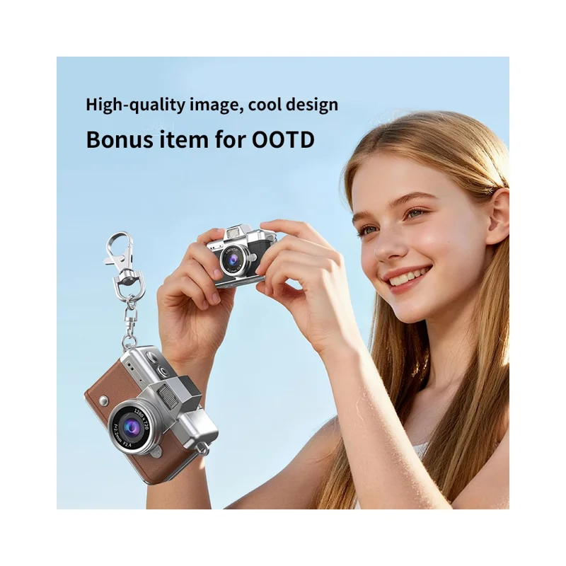 LK-027 Mini Retro Thumb Camera 1.47 Inch Flip Screen Digital Camera HD Video Recording CCD - Green