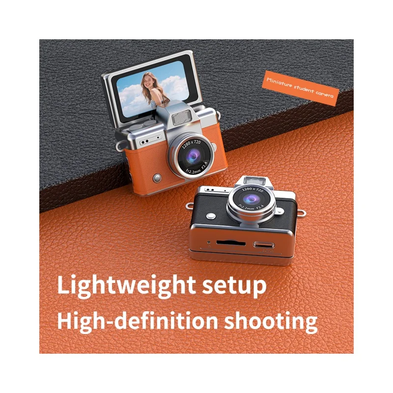 LK-027 Mini Retro Thumb Camera 1.47 Inch Flip Screen Digital Camera HD Video Recording CCD - Green