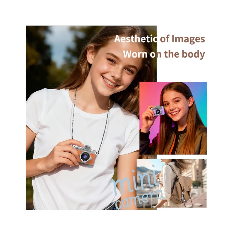 LK-027 Mini Retro Thumb Camera 1.47 Inch Flip Screen Digital Camera HD Video Recording CCD - Green