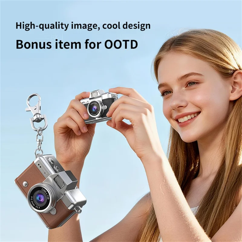 LK-027 Mini Retro Thumb Camera 1.47 Inch Flip Screen Digital Camera HD Video Recording CCD - White