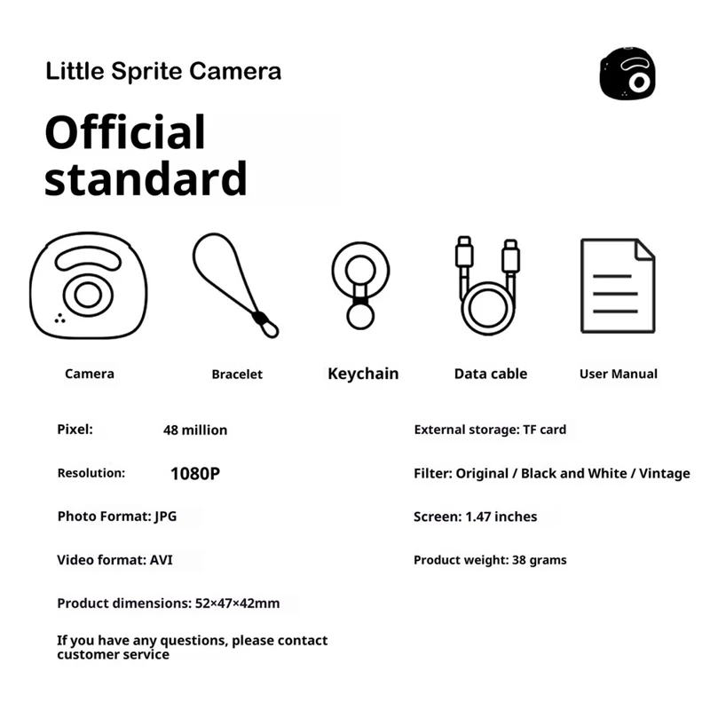 VLOG K15 1080P 1.47 inch Screen Thumb Camera OTG Quick Storage Multi Filter Thumb Digital Camera - White