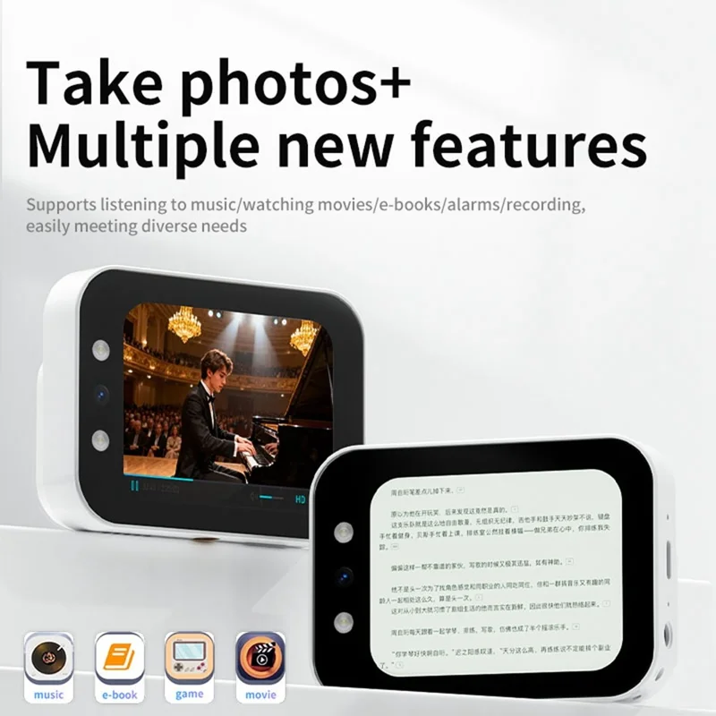 DC107 Sliding Cover 2.8 Inch Touchscreen 4K CCD Camera High Definition Digital Camera with Beauty Filter - White