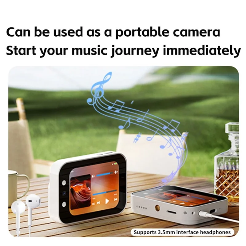 DC107 Sliding Cover 2.8 Inch Touchscreen 4K CCD Camera High Definition Digital Camera with Beauty Filter - White