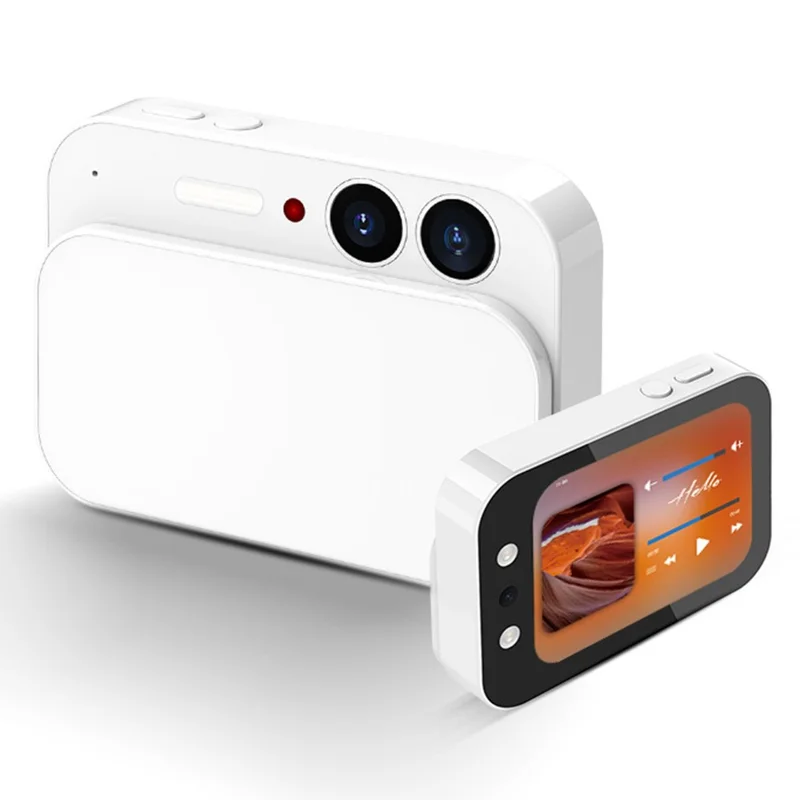 Câmera Digital de Alta Definição com Filtro de Beleza, Tela Sensível ao Toque de 2,8 Polegadas, Sensor CCD 4K, com Cartão de 32GB - Branco