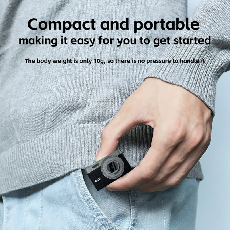 2Pcs 1080P Vintage Action Camera Portable Travel Recorder 1080P Mini Camera with Auto Focus Built-in Flash - White